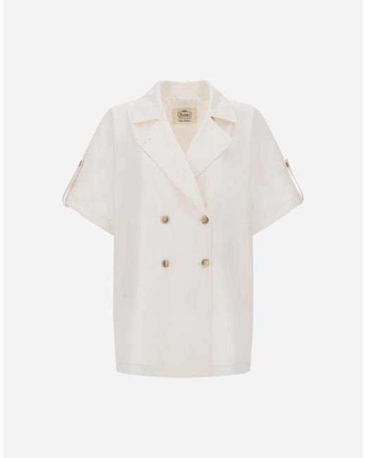 Herno White Dean Poncho