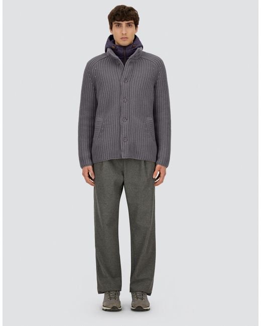 Herno Cardigan Aus Cob Stitch Wool in Gray für Herren