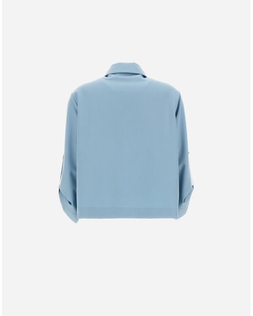 Herno Blue Chaqueta Camisera De Viscose Effect