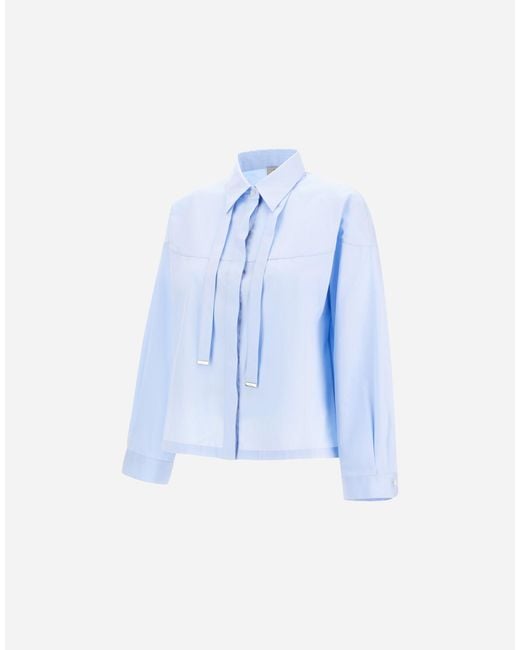 Herno Blue Cotton Poplin Shirt