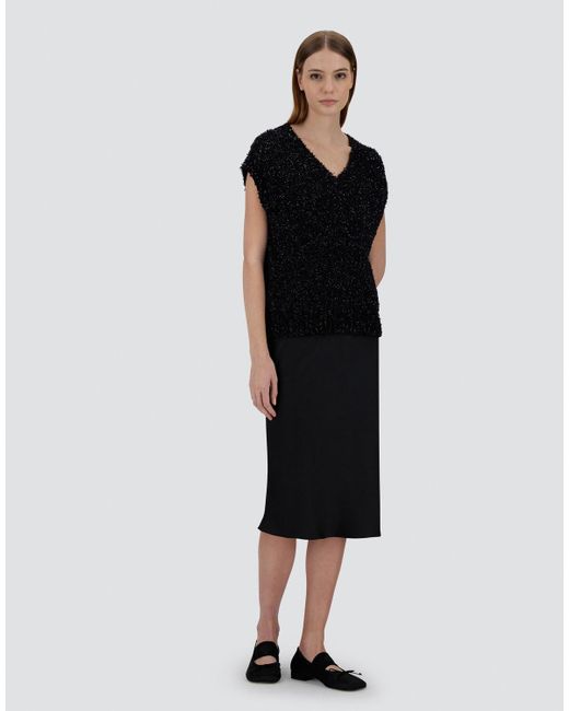 Herno Black Weste Aus New Plain Paillettes