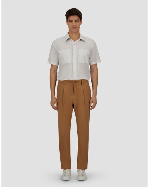 Herno White Trousers In Cotton Feel