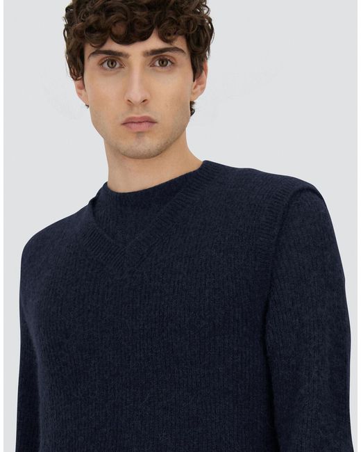 Herno Blue Cob Stitch Alpaca Wool Vest for men