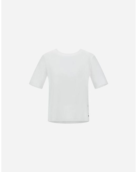 Herno White Ever Cotton Interlock And Monogram T-Shirt