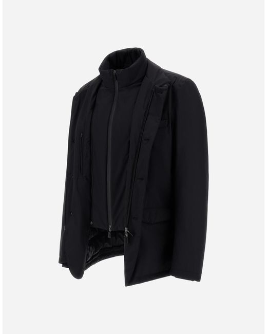 Herno Blue Blazer With Bib for men