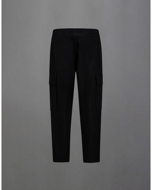 Herno Black Laminar Cargo Trousers