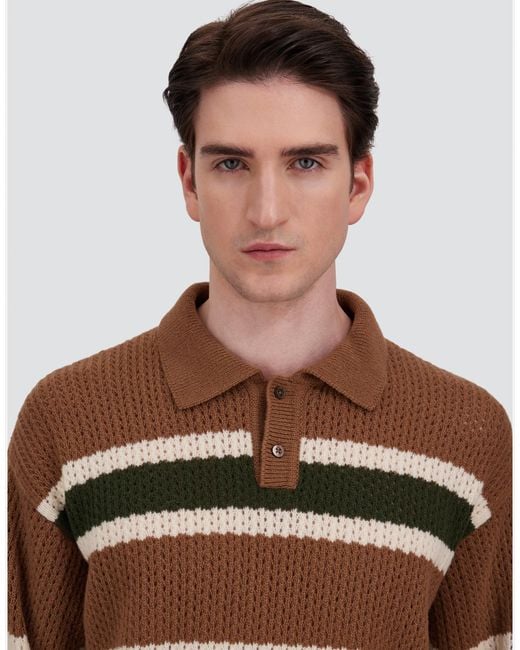 Herno Multicolor Wool Polo Shirt With Openwork Knit for men