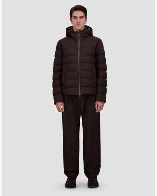 Herno Black Flannel Trousers With Water-Repellent Coating for men