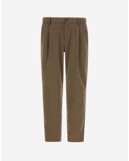 Herno Green Seer-Crease Trousers for men