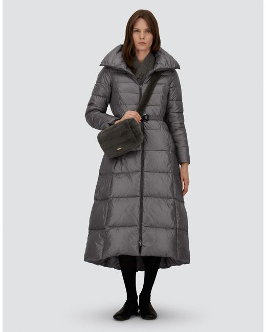 Herno Gray Lange Jacke Aus Nylon Ultralight