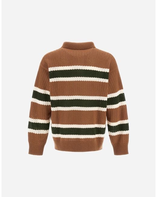 Herno Multicolor Wool Polo Shirt With Openwork Knit for men