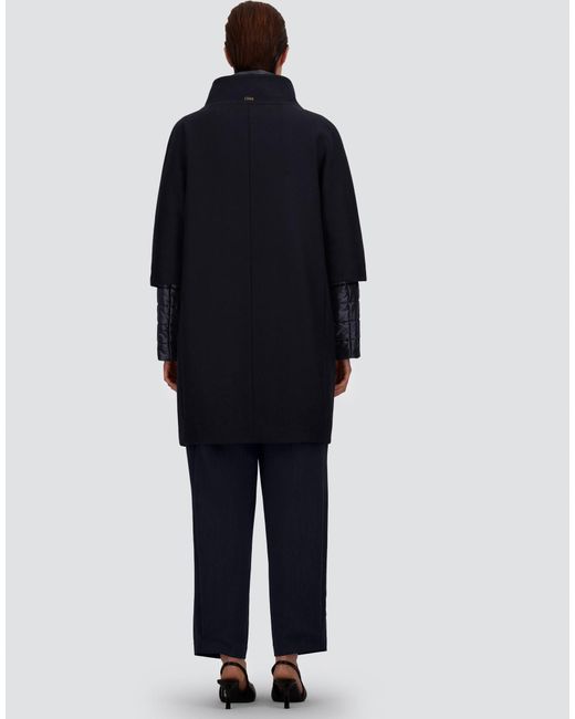 Herno Blue Ecowool And Nylon Ultralight Coat