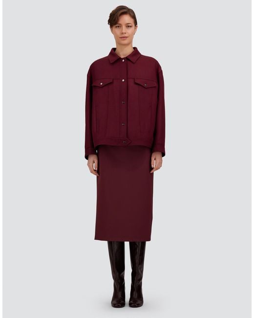 Herno Red Wool Jacket With Cavalry Twill Effect