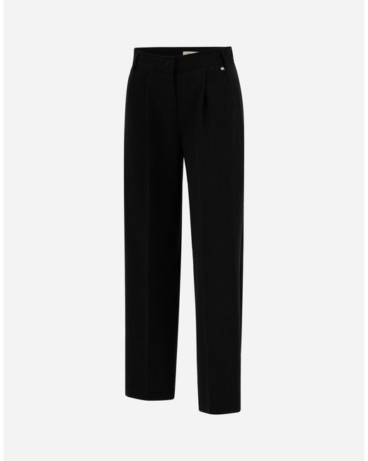 Herno Black Fluid Twill Trousers