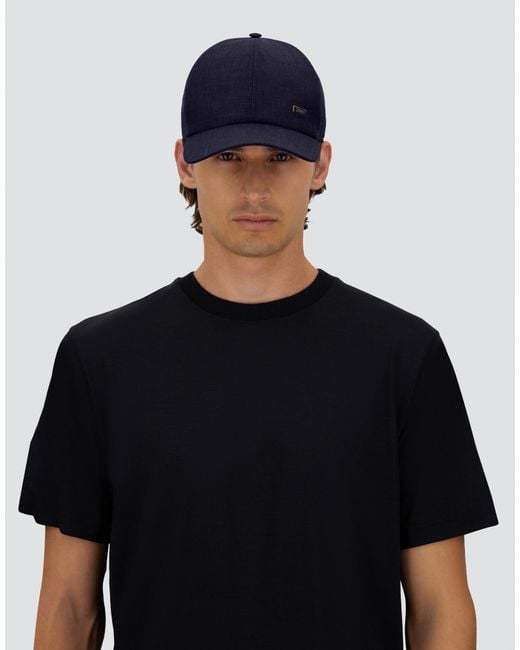 Herno Blue Baseball Cap for men