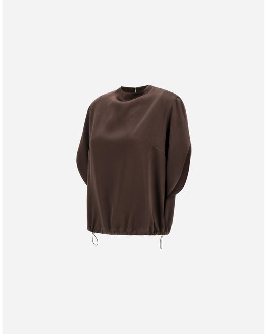 Herno Brown Satin Resort Top