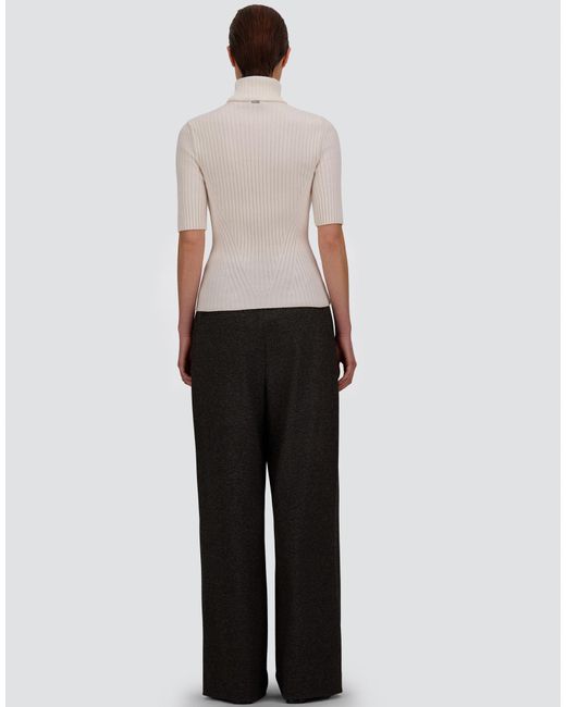 Herno White Ribbed Wool Turtleneck