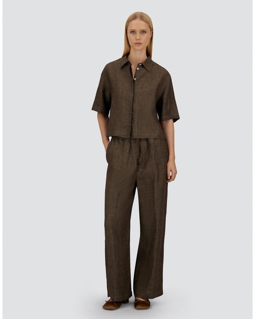 Herno Brown Resort New Linen Trousers