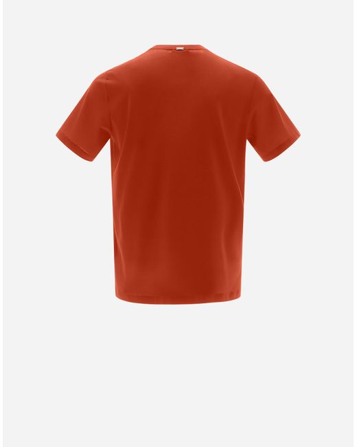 Herno Red Camiseta De Crepe Jersey for men
