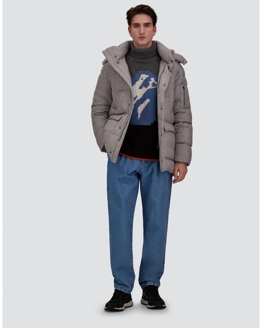 Herno Gray Short Parka for men