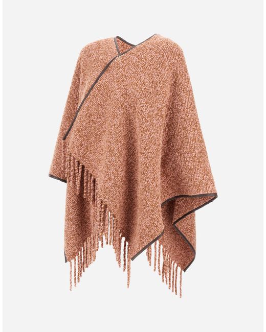 Herno Multicolor Alpaca And Wool Bouclé Poncho