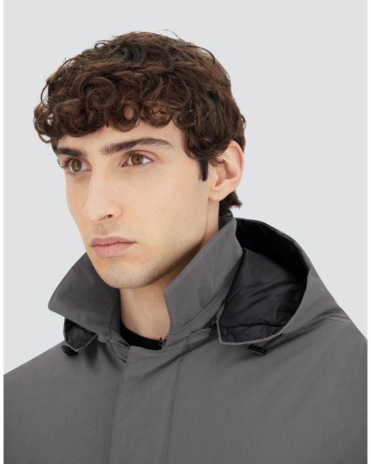 PARKA LUNGO IN 2 LAYER WINDSTOPPER di Herno in Gray da Uomo