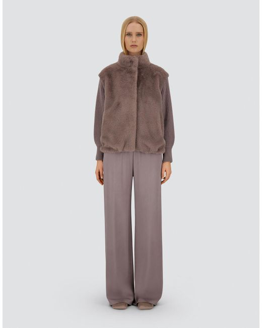 Herno Purple Resort Faux Mink Fur Jacket