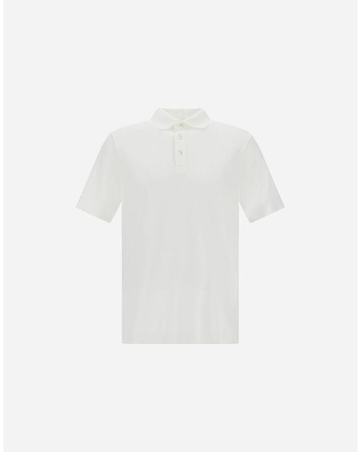 Herno White Jersey Knit Effect Polo Shirt for men