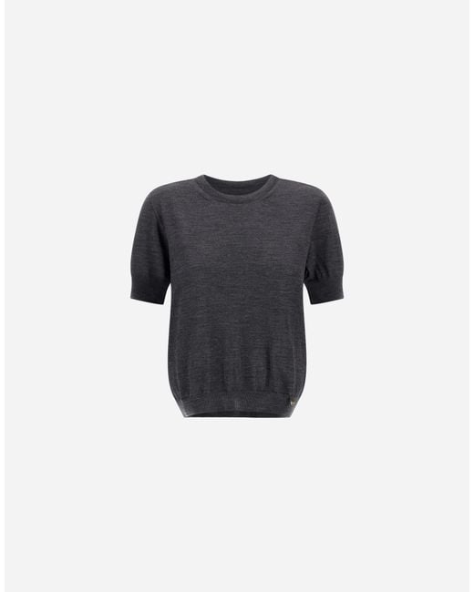Herno Black Stocking-Stitch Extrafine Wool T-Shirt