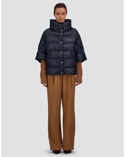 Herno Blue High-Neck Cape