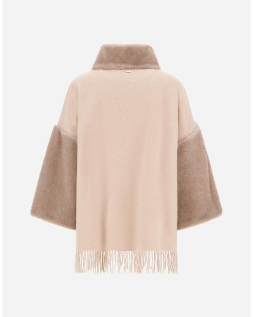 Herno Natural Wool, Cashmere And Mink-Effect Mélange Poncho