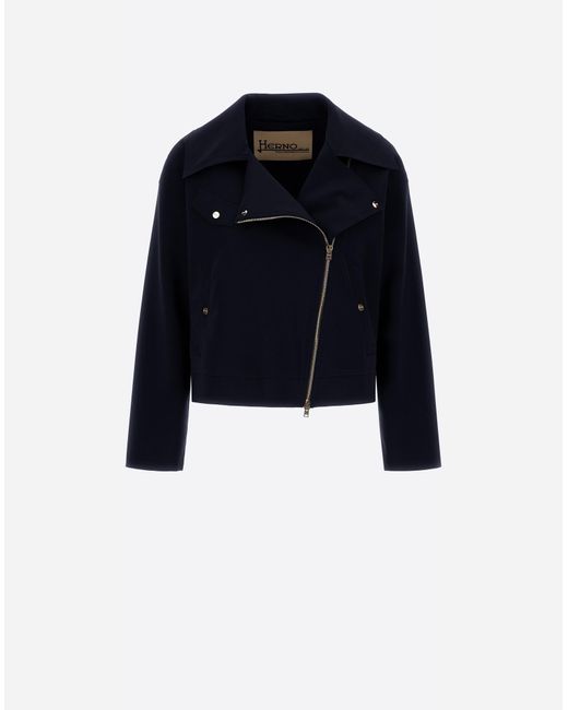 Herno Blue First-Act Pef Biker Jacket