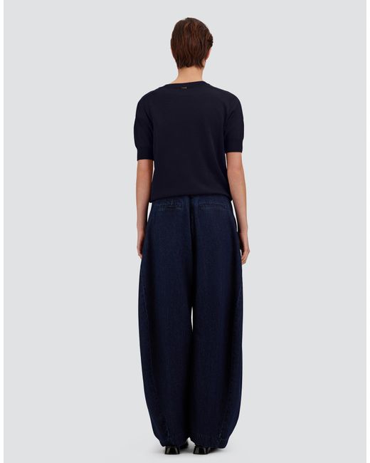 Herno Blue Stocking-Stitch Extrafine Wool T-Shirt