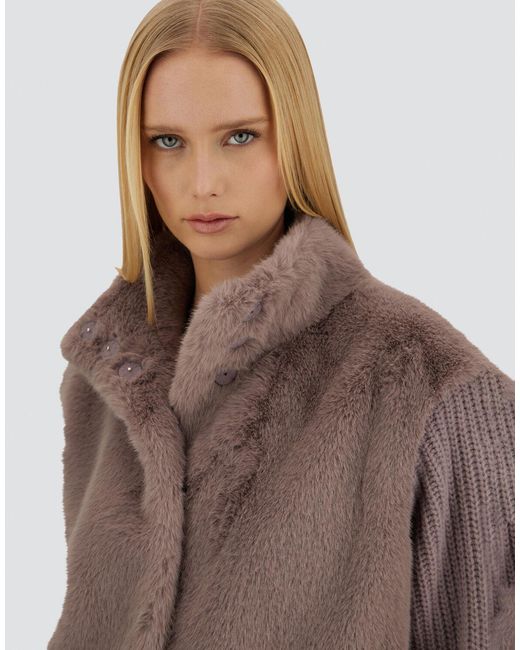 Herno Purple Resort Faux Mink Fur Jacket