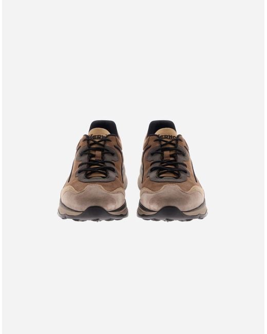 Herno Gray Multicoloured Suede Running Trainers for men