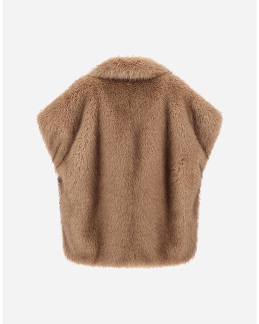 Herno Brown Long-Pile Fur-Touch Vest