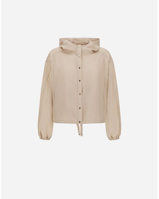 Herno Shiny Tech Crinkle Jacket in Natural | Lyst