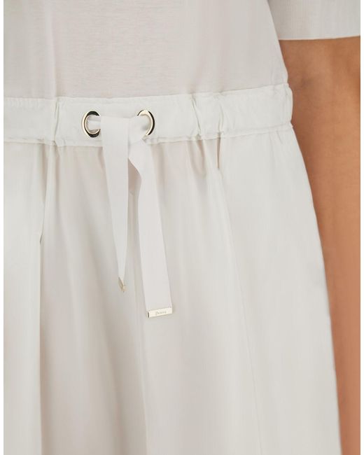 Herno White Dress In Glam Knit Effect And Techno Taffeta