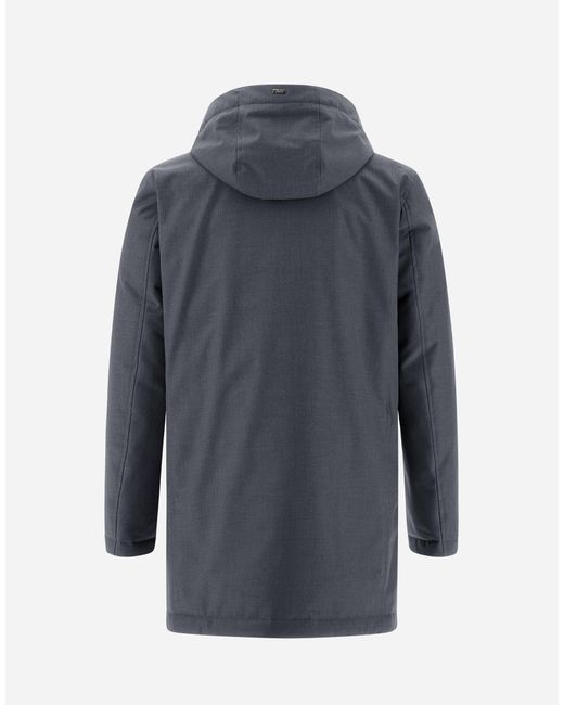 Herno Blue Chaquetón De New Business Y Nylon Ultralight for men