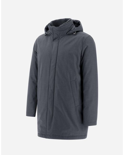 Herno Blue Chaquetón De New Business Y Nylon Ultralight for men
