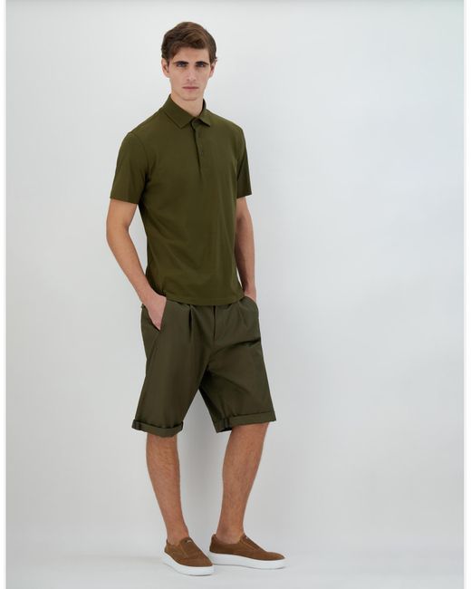 Herno Green Polo Shirt In Crepe Jersey for men
