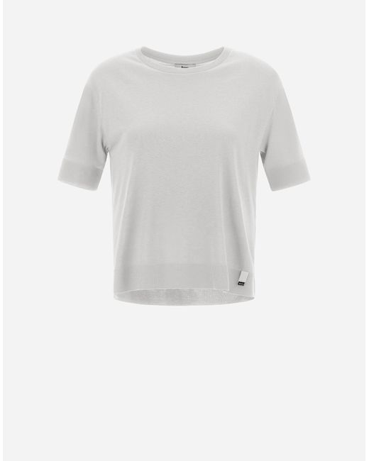 Herno White GLAM KNIT EFFECT T-SHIRT