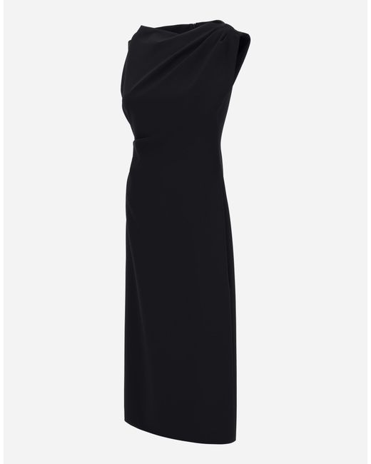 Herno Black Bi-Stretch Fabric Dress