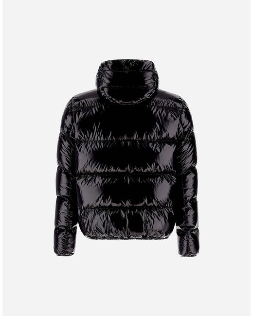 Herno Black Bomber Jacket In Gloss for men
