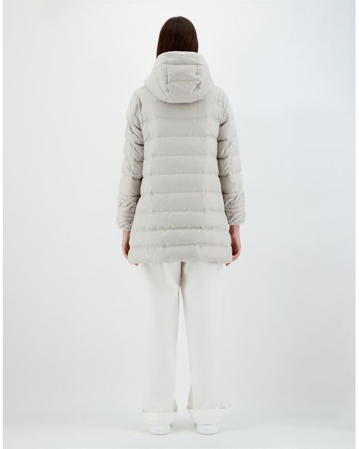 Herno White Silk Cashmere And Knit A-line Jacket