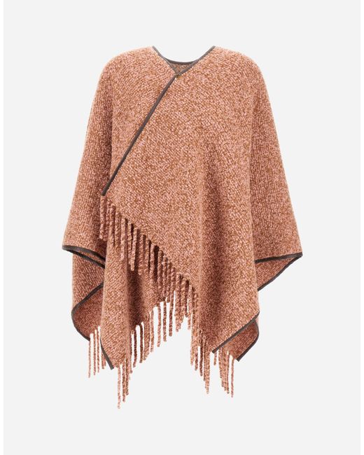 Herno Multicolor Alpaca And Wool Bouclé Poncho
