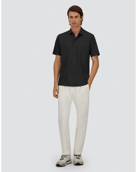 Herno Black Jersey Crepe Polo Shirt for men