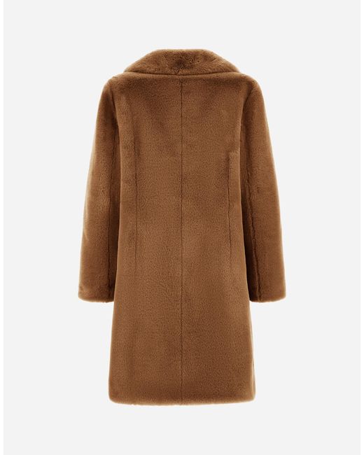 Herno Brown Alpaca Jacket With Fringing