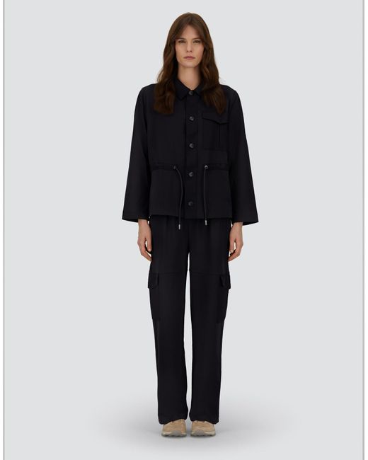 Herno Black Trousers In 100% Cotton Interlock And Arendelle
