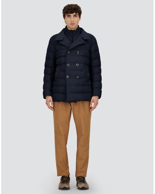 Herno Blue Pea Coat for men